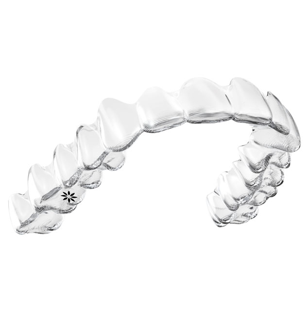 Invisalign Vivera clear retainer with anterior bite ramps